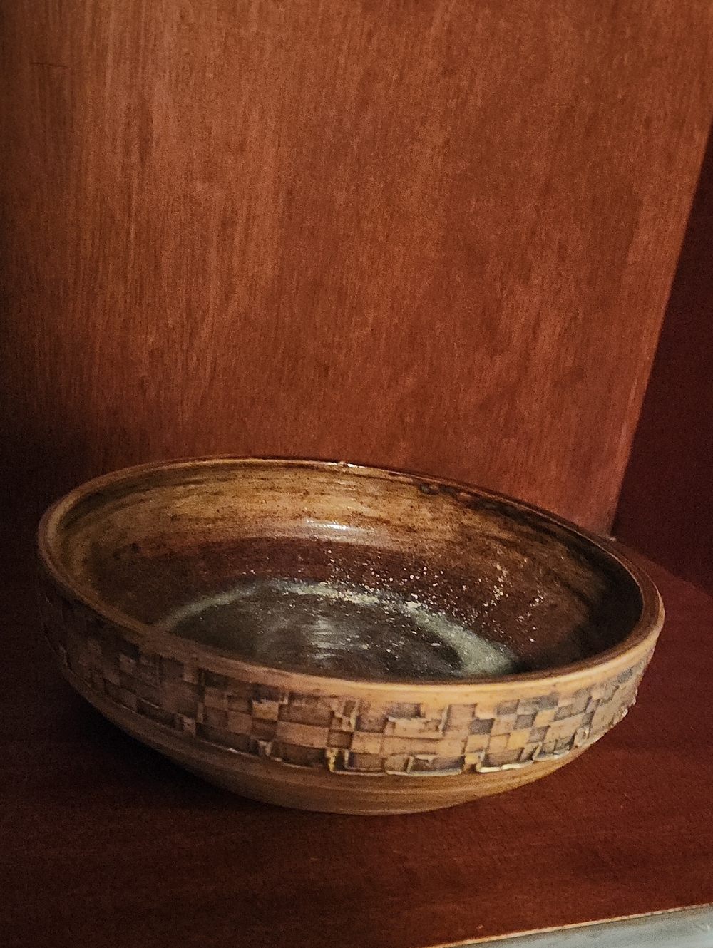 Handmade Ceramic Bowl in Brown and Tan